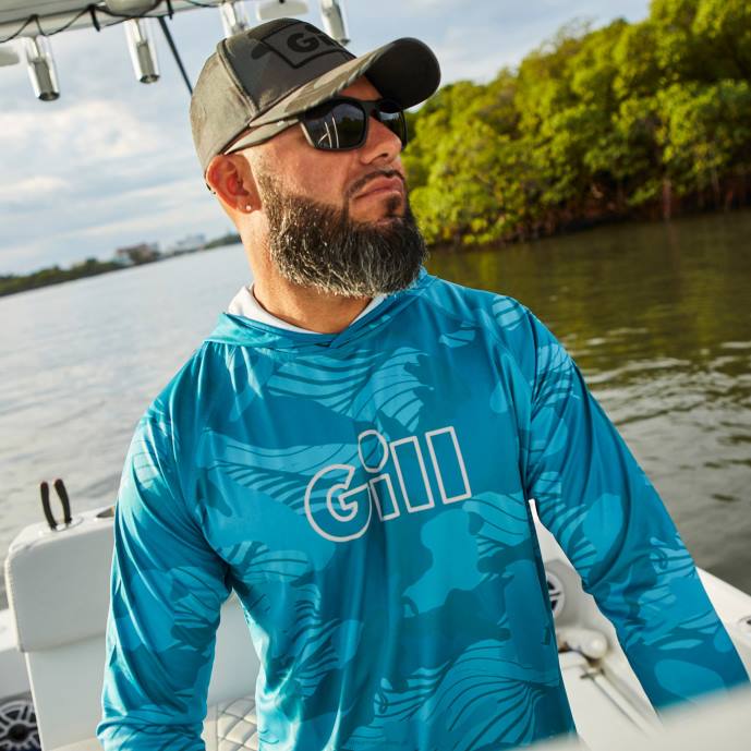 Gill Marine Bluza z kapturem xpel tec w kamuflażu 46RL410