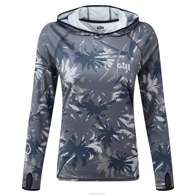 Gill Marine damska bluza z kapturem xpel tec z nadrukiem dłoni 46RL46